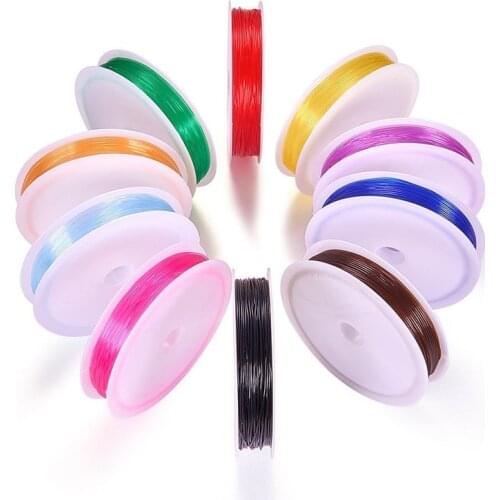 10 Rolll Round Elastic Crystal Line Stretchy Cords 0.5/0.6/0.7/ 0.8mm for Jewelry Making Beading Bracelet Accessories Mix Color