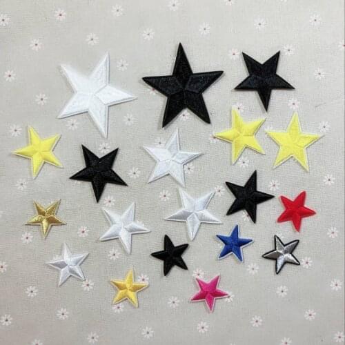 100pcs/lot Small Embroidery Patch Five-pointed Star Gold Silver Clothing Decoration Sewing Accessories Craft Diy Applique