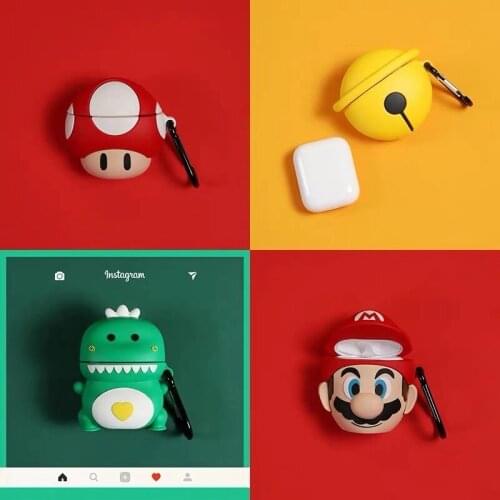 3D Silicone Cartoon Coque Super Cute Bros Cases For Air Pods Gen 1 2 Earphone Cover For Apple Airpods Silicone Cases Funda Coque