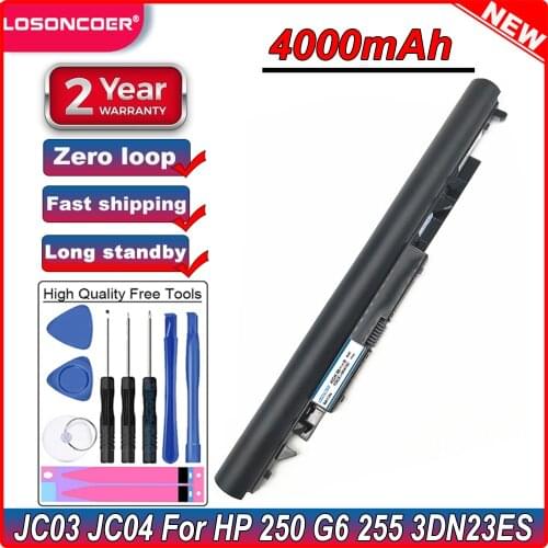 4000mAh 4CELLS HSTNN-DB8F HSTNN-IB7X Laptop Battery JC03 JC04 For HP 250 G6 2UB94ES 255 G6 250 G6 SP 3DN23ES Pavilion 17z