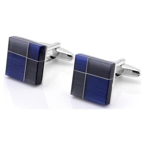5pairs/lot Quality Square Opal Cufflinks Double Color Cats Eye Stone Cuff links Mens Jewelry Business Style Wholesale