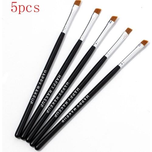 5Pcs Makeup Brushes Black Eyebrow Inclined Flat Angled Brush Eyeliner Eyeshadow Eye Brow Makeup Tool Professional Women Cosmetic