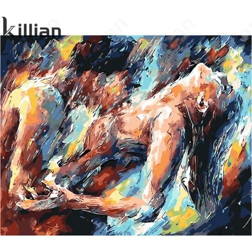 Temptation Abstract Drip Poster Wall Art Oil Painting Character Wall Painting Acrylic Canvas Painting Bathroom Bedroom Decor