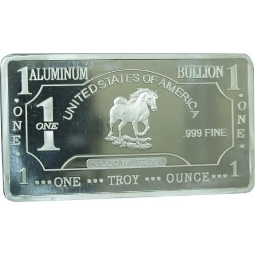 1 troy oz .999 aluminum horse bar