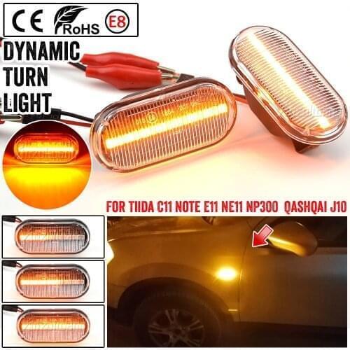 Car Side Marker Light Dynamic LED Turn Signal For Nissan Navara D40 Pick-Up/Pathfinder III R51/Qashqai J10 JJ10/Tiida C11