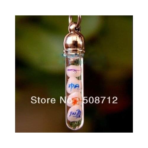 Free shipping!!!! open 5mm 50pcs/lot shape straight tube mini glass vial pendant with stopper w/cap