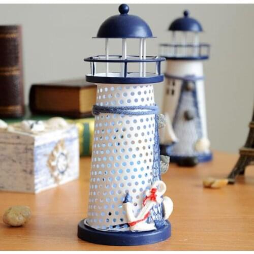 Nautical Lighthouse Table Lamp Iron RGB LED Light Anchor Desk Home Decor