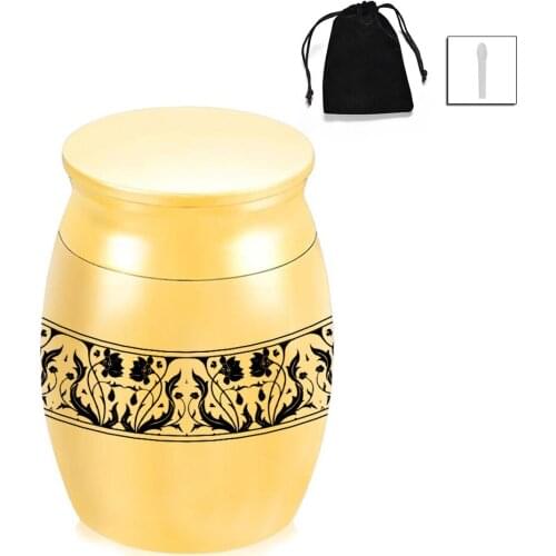 Lotus Garland Cremation Jewelry for Ashes Urn Small Carved Thick Metal Keepsake Memorial Mini Casket for Sharing Pet/Human Ash