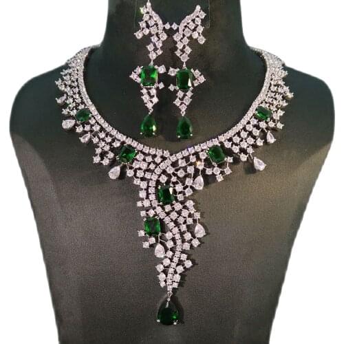 Janekelly Hotsale African 2pcs Bridal Jewelry Sets New Fashion Dubai Jewelry Set For Women Wedding Party Accessories Design