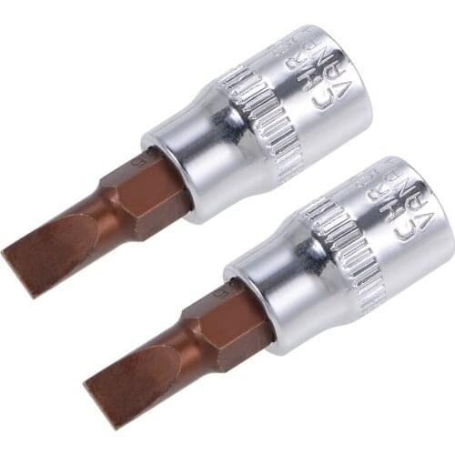Uxcell Bit Socket FD4/5.5/6.5/7 S2 Steel 48mm Length to DIY Hand-making Automotive Repairs Household Maintenance 2Pcs