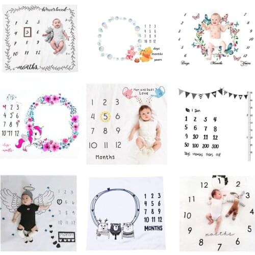 Cute Baby Play Mats Infant Portray Blanket Infant Milestone Photo Props Background Cloth Kids Bed Room Decor Photo Accessories