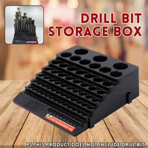 Drill Bit Holder Tool Box Storage Multifunction 85 Hole Reamer Milling Cutter Plastic Desktop Portable Accessories Thick Rack