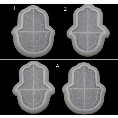 N7MF Hamsa Hand Tray Resin Mold Palm Amulet Epoxy Resin Mold Hamsa Hand Shape Holder Jewelry Plate Dish Resin Casting Molds