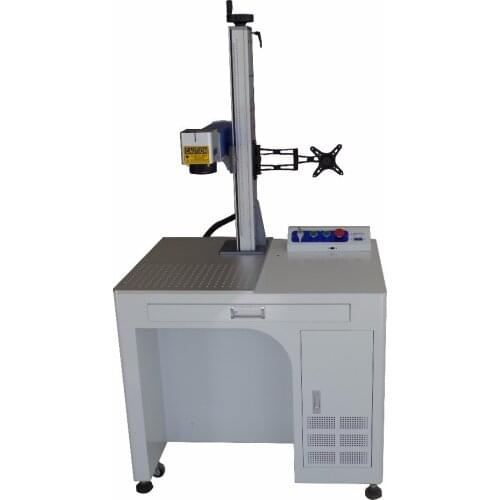 Desktop Galvo Scan head raycus 20W auto focus fiber laser marking machine for gold sliver aluminum plate steel plastic