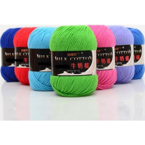 50g/ball Worsted Crochet Thread Milk Cotton Soft Baby Cotton Yarn Hand Knitting Yarn DIY Blanket Dolls Sweater Wholesale FZ95