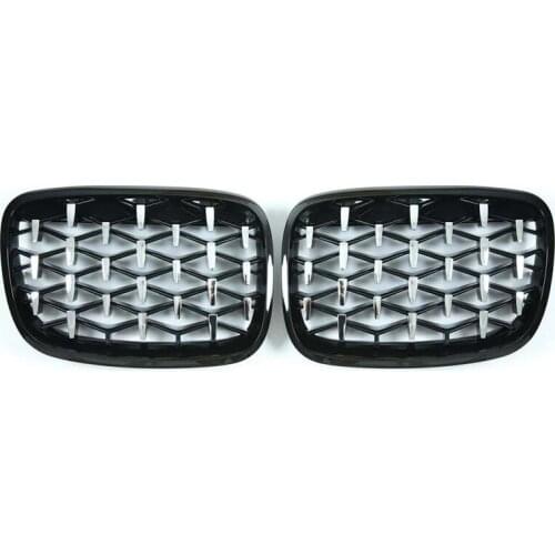 New Arrival For BMW E70 E71 E72 X5 X6 2007-2013 Car Diamond Grills Front Kidney Grill Chrome Mesh Grille Car Accessories 2Pc/Set
