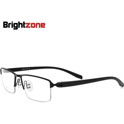 Brightzone 2018 New Half Frame Titanium Alloy Man TR90 Glasses Spectacle Stylish Color Computer Optical For Male Myopia Vintage