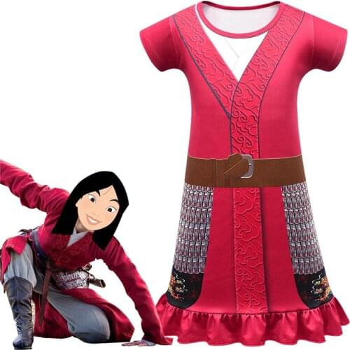Girls Clothes Anime Mulan Cosplay Halloween Costumes for Kids Princess Dresses Short Sleeve Soft Nightdress Pajamas Homewear
