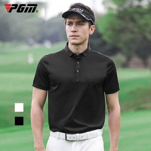 2020 PGM golf clothing summer mens short-sleeved golf t-shirt casual solid color cotton breathable Quick Dry mens Golf shirt