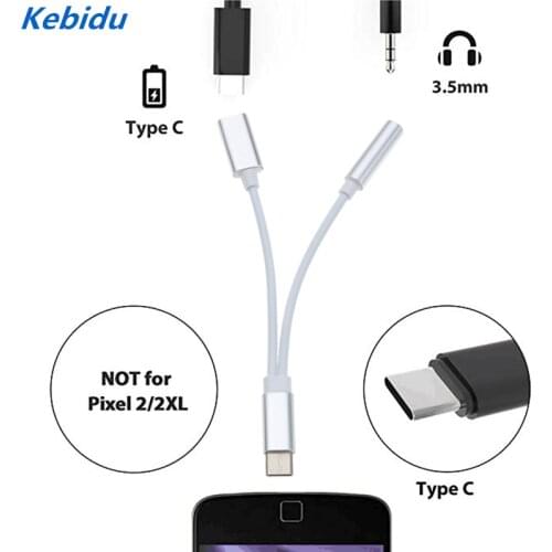 Kebidu Type-C to 3.5 mm AUX Jack Male to Female Audio Splitter Earphone Adapter 3.5 AUX USB 3.1 Audio Cable Splitter Newest Hot