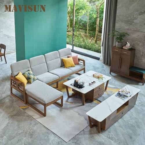 Sectional Sofa Bed Set Indoor Living Room Upholstered Wedding Dress Hotel Studio Sofa Home Furniture Nordic Solid Wood Armchair