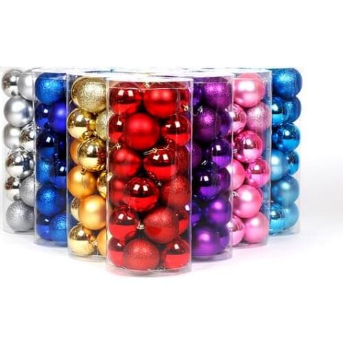 24pcs 6CM Christmas Tree Xmas Balls Decorations Baubles Party Wedding Ornament Plastic Christmas Balls Xmas