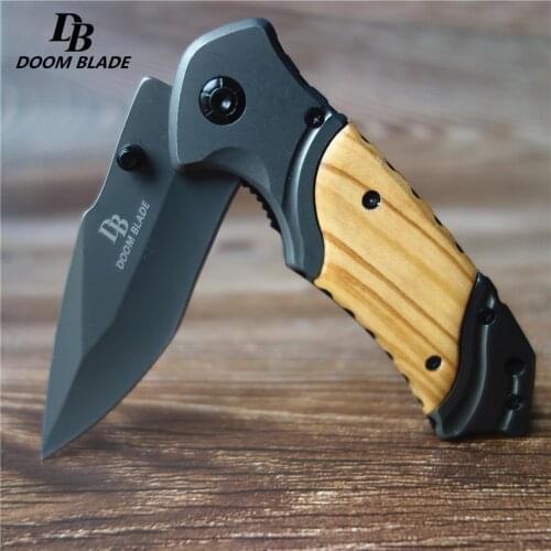Folding Knife, Pocket EDC Knife, Camping Outdoor Hunting and Hiking Life-saving Knife, Garden Hand Tools, Wooden Inlaid Handle