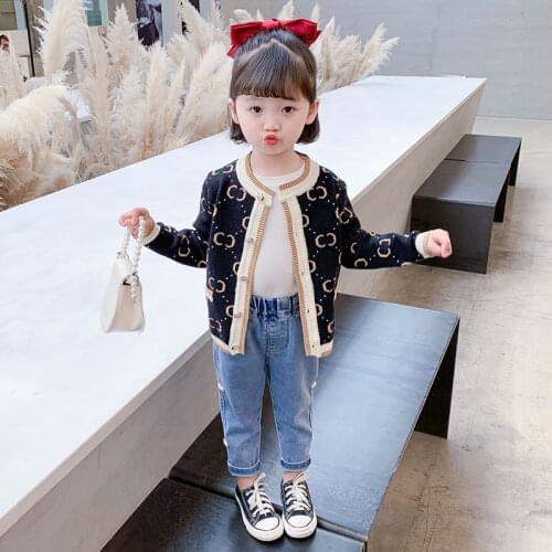 Girls Sweater Babys Coat Outwear 2021 Buttons Thicken Warm Winter Autumn Knitting Casual Cardigan Top Cotton Childrens Clothin