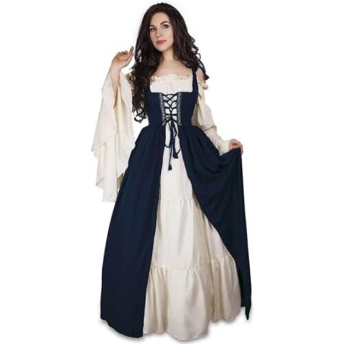 2019 retro party Renaissance Victorian Medieval Gothic Long Dresses plus si Maxi ball gown Middle Ages Prom dress plus size 5XL