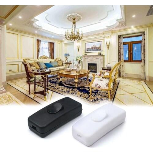 1PCS witch Rocker Button Halfway ON/OFF Inline Switch Light Lamp 220V Table Cord Cable Inline Desk Switch X2D8