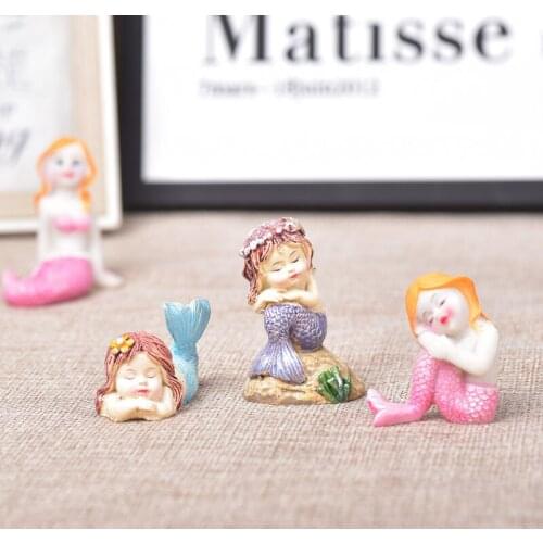 1pc Mermaid Small Statue Figurine Crafts Figure Ornament for Aquarium Fish Tank