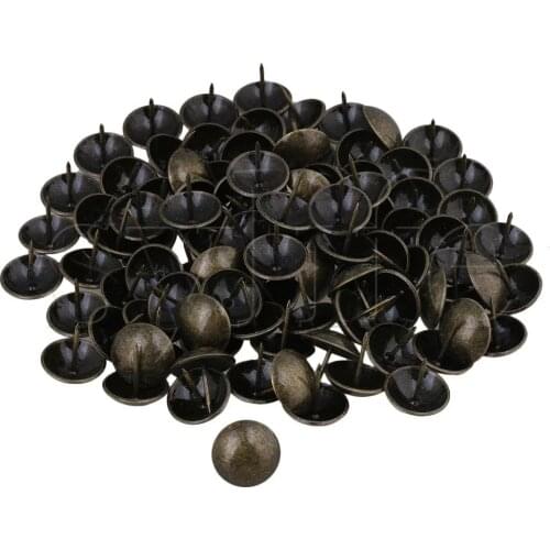 100pcs Elegant Bronzy Upholstery Nails Tacks Studs Furniture Fix Dector 20x25mm
