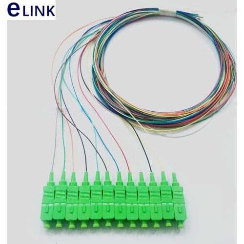 12 colored SC/APC fiber optic pigtails 0.9mm SM 1m 1.5m 1.2mm optical fibre pigtail 9/125um OS1 OS2 free Shipping ELINK