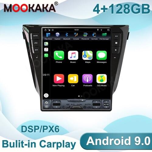 4+128GB Android 9.0 PX6 GPS Navigation For NISSAN Qashqai 2013-2019 Auto Radio Stereo Head Unit Multimedia Player Touch Screen