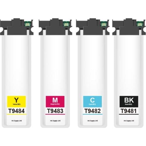 4Colors Compatible T9481XL T9481-T9484 Pigment Ink Bag With Chip For Epson WorkForce Pro WF-C5290 WF-C5790 WF-C5210 Printer