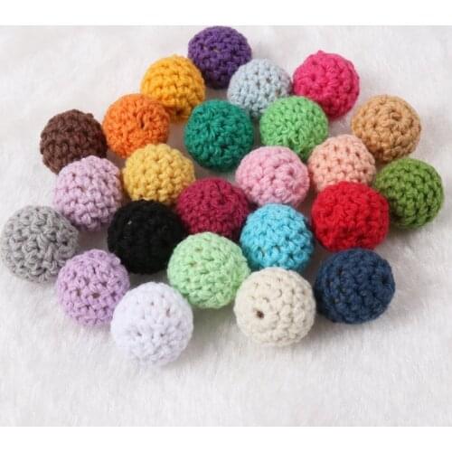 20mm 5 PCS Elegant Crochet Beads Woolen Yarn For Choose Knitted By Cotton Thread DIY Jewellery Making MT2004X-20mm