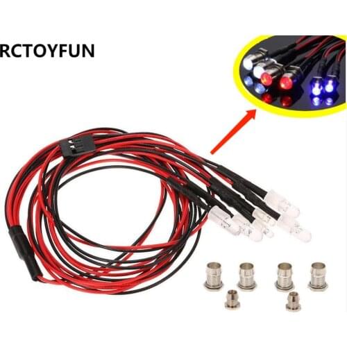 6 LED RC Light Kit White Red Blue for 1/10 1/8 Traxxas HSP Redcat RC4WD Tamiya Axial SCX10 D90 HPI RC Car Lamp Accessories Parts