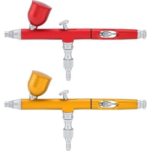 Airbrush Tool Dual Action Gravity Feed 0.3mm Nozzle Spray Gun Cake Decorating Brushes For Nail Manicure With Wrench Straw