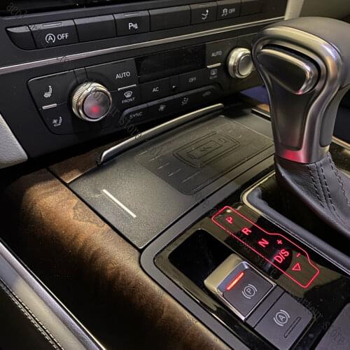 Car qi wireless charger for Audi A7 RS6 A6 C7 quick charging pad power lighter adapter for iphone 12 fast charge onboard