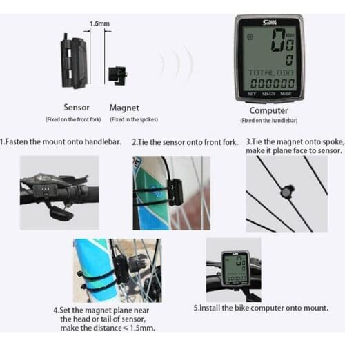 Large-screen LCD Computer Mountain Bicycle Speedometer Wired Backlight Odometer