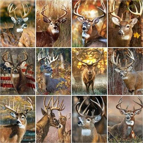 Evershine 5D Diamond Embroidery Deer Cross Stitch Diamond Painting Full Square Drill Animals Rhinestone Pictures Home Decoration