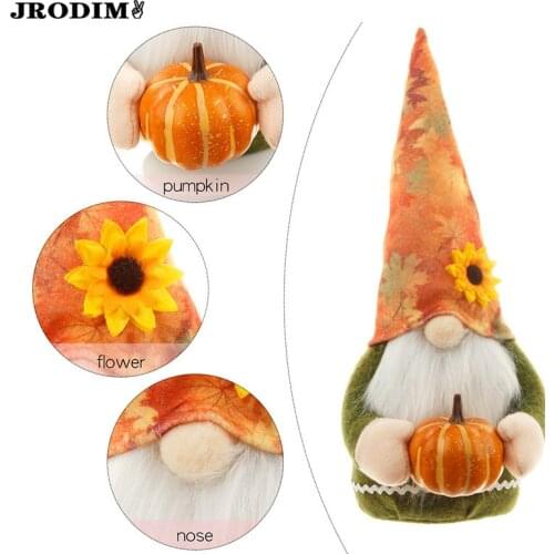 Halloween Doll Home Decoration Love Cute Pumpkin Head Faceless Doll Dwarf Elf Festival Figurine Doll Party Decoration Dropship