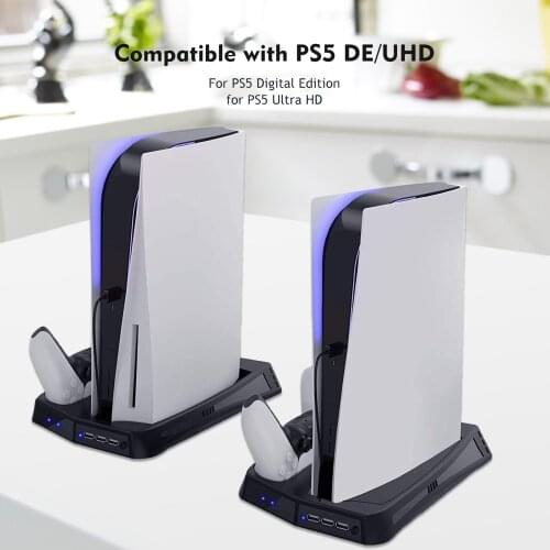 Game Console Charging 2 Cooling Fans Base Bracket 3 USB Ports For PS5 Multifunctional Charging Cooling Fan Base Bracket For PS5