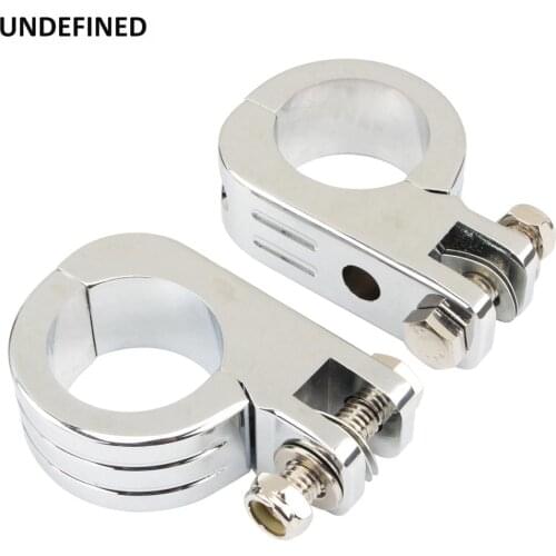 1 1/2" Motorcycle Highway Foot Pegs Engine Crash Bar Guards Clamp Footrest Mount Kit For Harley Bobber Chopper 38mm Universal