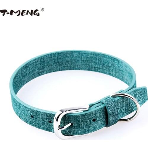New Fashion Design Genuine Leather Dog Collar For Small Big Dogs Green Bling Dot Pattern Adjustable Necklace Pet Products L