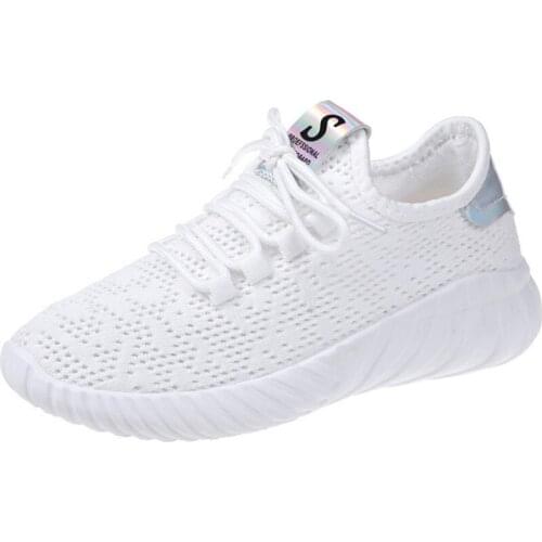 Fashion Women Mesh Flat Autumn Sneakers Ladies Lace Up Stretch Fabric Platform Vulcanized Casual Shoes Female Breathable F3-99