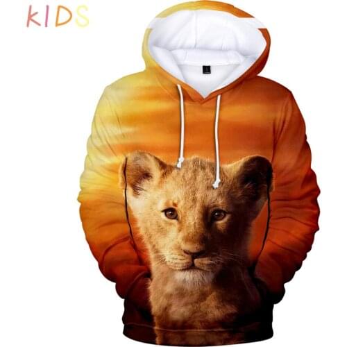 Hot Harajuku The Lion King 3D Print Simba Hoodie sweatshirt Men/Women Hip hop Streetwear The Lion King Simba Childrens hoodies