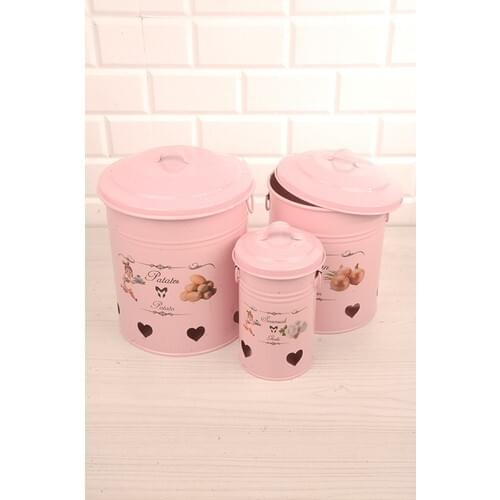 LoveQ Metal 3'lü Potato Onion Boxes