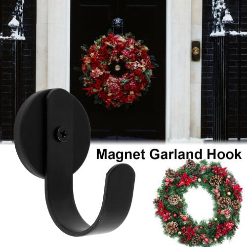 Magnetic Wreath Hanger Scratch Free Front Door Wreath Hook Heavy Duty Magnetic Wreath Holder, Holds up to 4.4 lbs