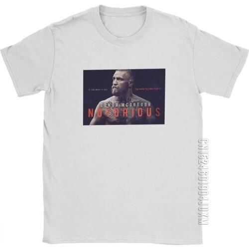 Conor McGregor The Notorious T Shirts Mens Fighter High Street Printed Tees Crew Neck 100% Cotton Clothing Gift Idea T Shirt